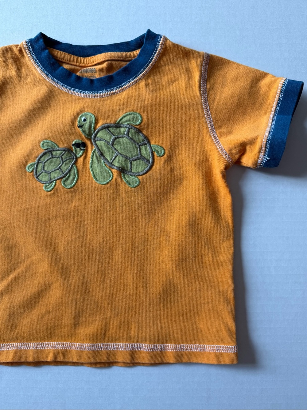 Gymboree 18-24M Turtle Appliqué T-Shirt Orange Blue